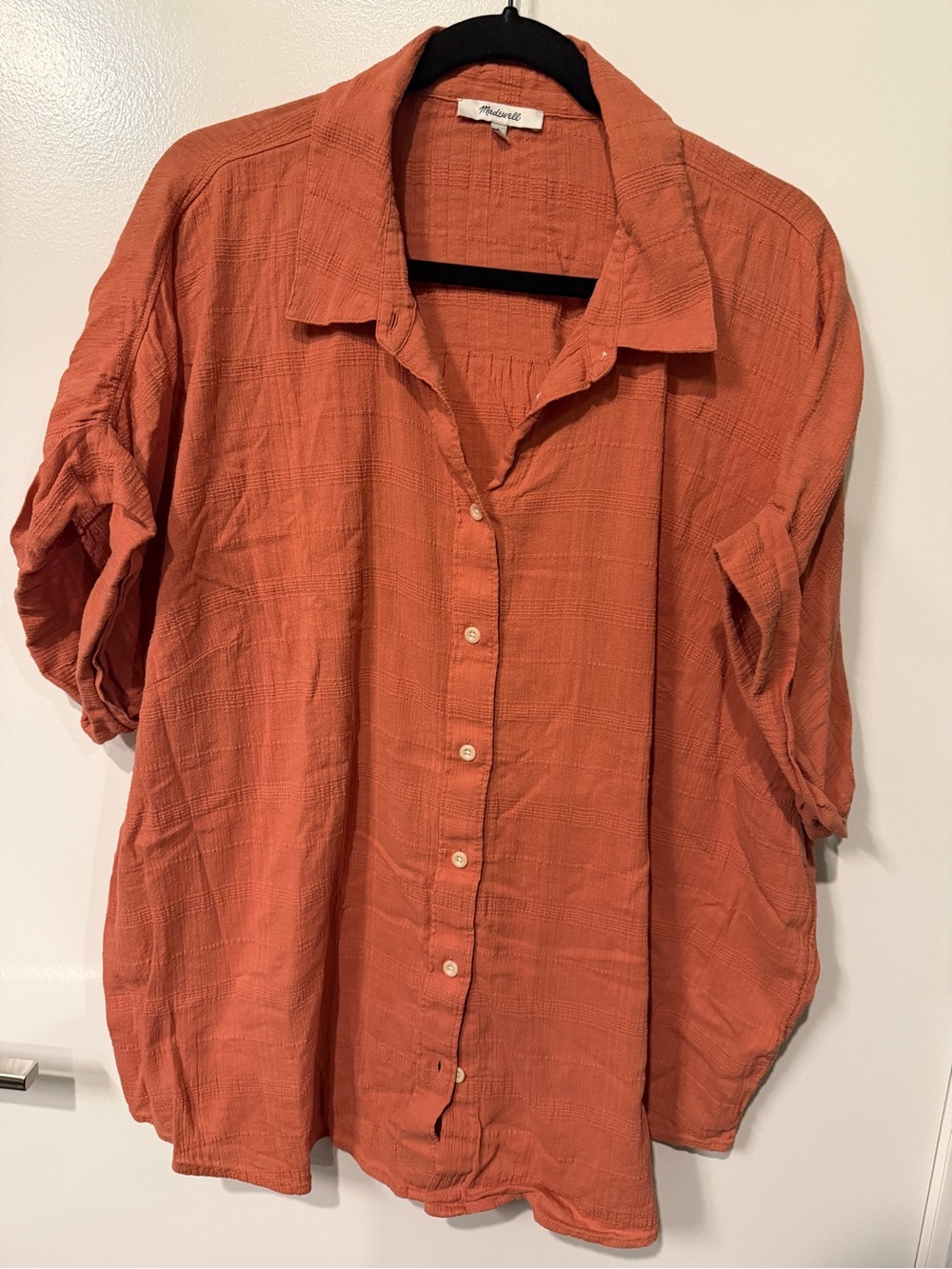 Madewell Rust-Tone Gauze Button Shirt